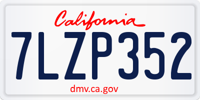 CA license plate 7LZP352