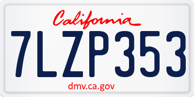 CA license plate 7LZP353