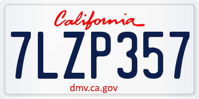 CA license plate 7LZP357