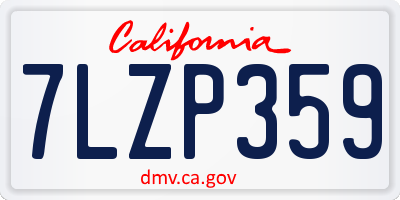 CA license plate 7LZP359