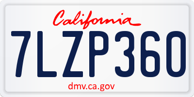 CA license plate 7LZP360