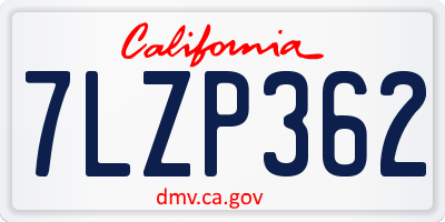 CA license plate 7LZP362