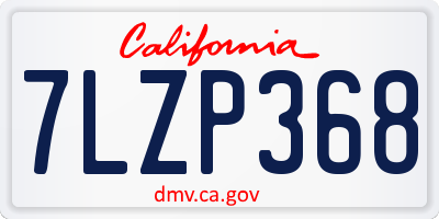 CA license plate 7LZP368