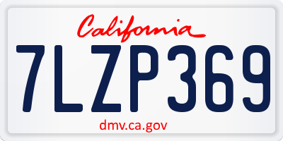 CA license plate 7LZP369