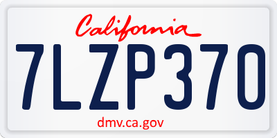 CA license plate 7LZP370