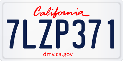 CA license plate 7LZP371