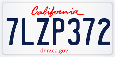 CA license plate 7LZP372