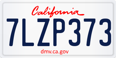 CA license plate 7LZP373