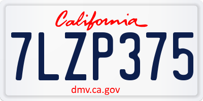 CA license plate 7LZP375