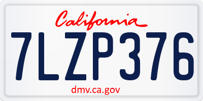 CA license plate 7LZP376