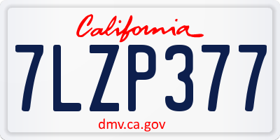 CA license plate 7LZP377