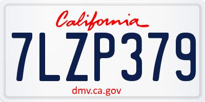 CA license plate 7LZP379