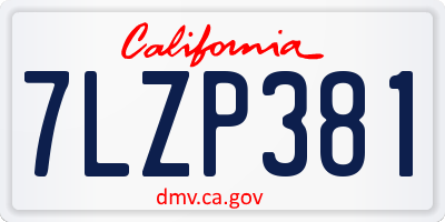CA license plate 7LZP381