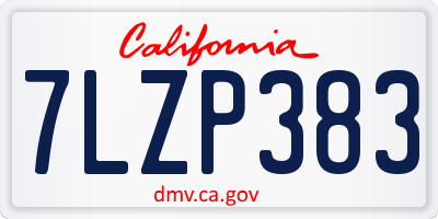 CA license plate 7LZP383