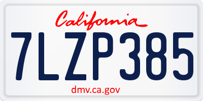CA license plate 7LZP385