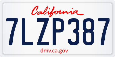 CA license plate 7LZP387