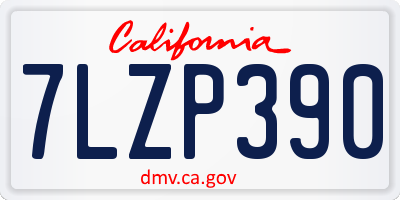 CA license plate 7LZP390