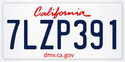 CA license plate 7LZP391