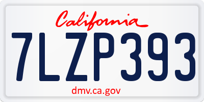 CA license plate 7LZP393
