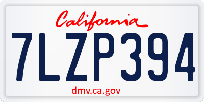 CA license plate 7LZP394