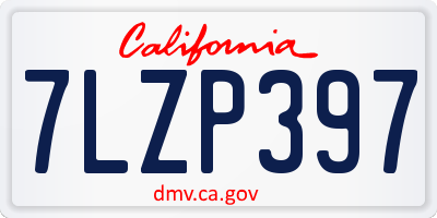 CA license plate 7LZP397