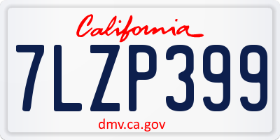 CA license plate 7LZP399