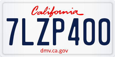CA license plate 7LZP400