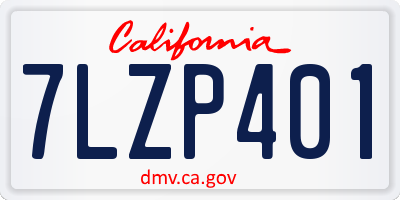 CA license plate 7LZP401
