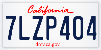 CA license plate 7LZP404