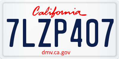 CA license plate 7LZP407
