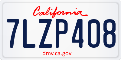 CA license plate 7LZP408