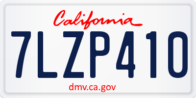CA license plate 7LZP410