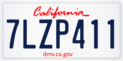 CA license plate 7LZP411