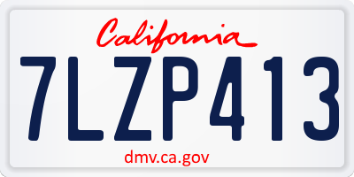 CA license plate 7LZP413