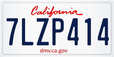 CA license plate 7LZP414