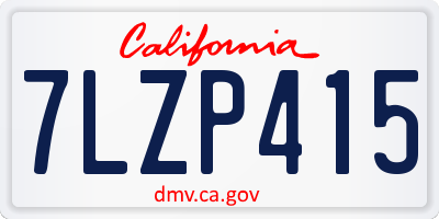 CA license plate 7LZP415