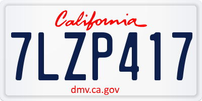 CA license plate 7LZP417