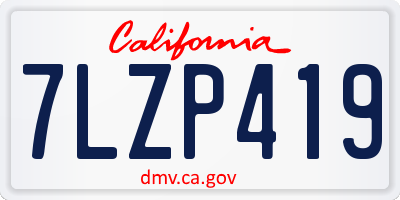 CA license plate 7LZP419