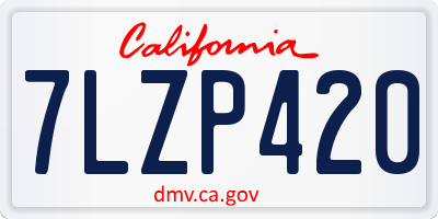 CA license plate 7LZP420