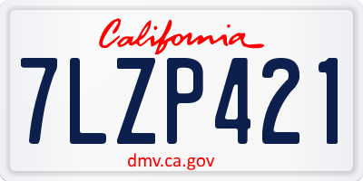 CA license plate 7LZP421