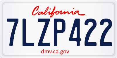CA license plate 7LZP422