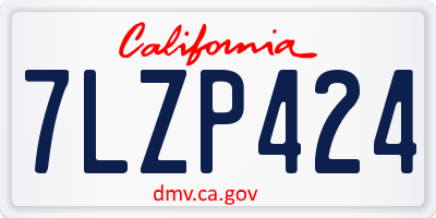 CA license plate 7LZP424