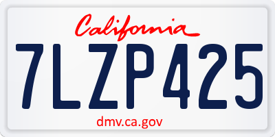 CA license plate 7LZP425