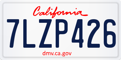 CA license plate 7LZP426