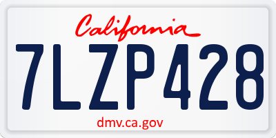CA license plate 7LZP428