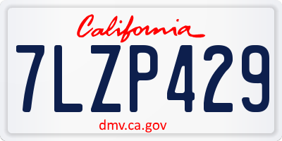 CA license plate 7LZP429