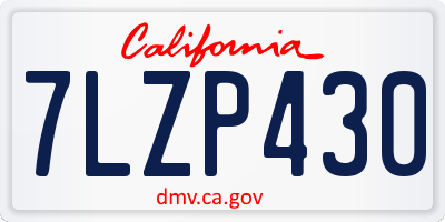 CA license plate 7LZP430