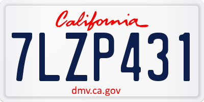 CA license plate 7LZP431