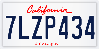 CA license plate 7LZP434