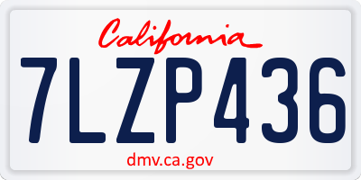 CA license plate 7LZP436